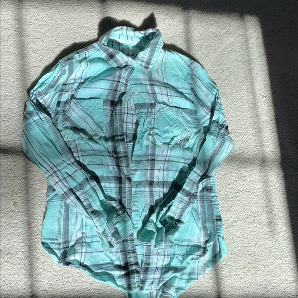 Mudd Girls Plaid Button Up